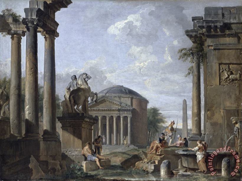 Giovanni Paolo Panini Landscape with Roman Ruins Art Print