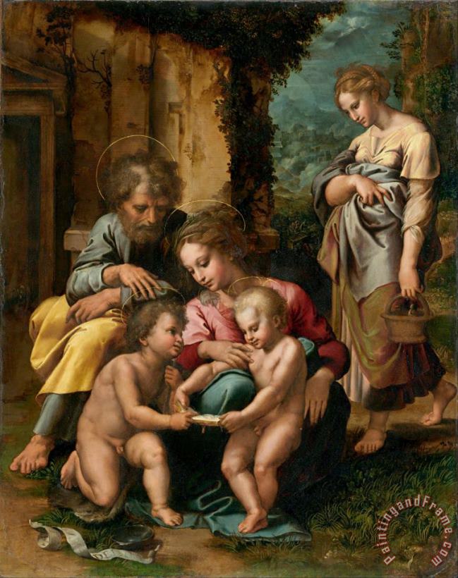 Giulio Romano The Holy Family Art Print