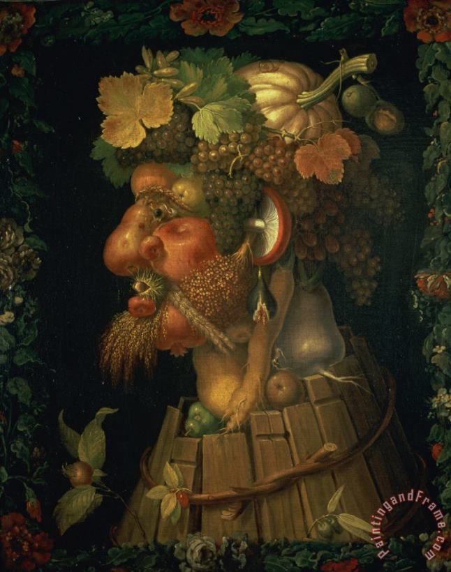 Giuseppe Arcimboldo Autumn, From a Series Depicting The Four Seasons, Commissioned by Emperor Maximilian II (1527 76) Art Painting