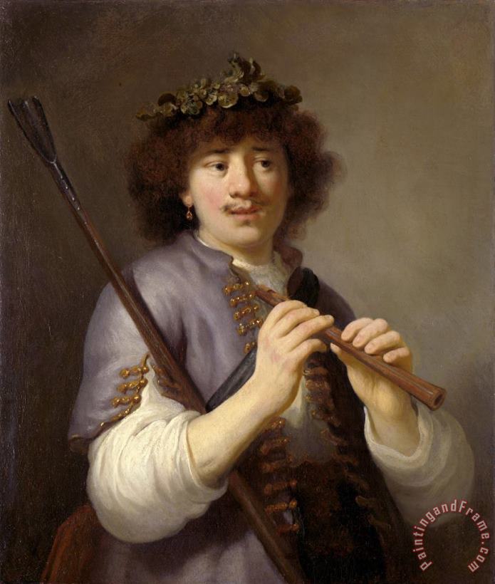 Govaert Flinck Rembrandt As Shepherd with Staff And Flute Art Print