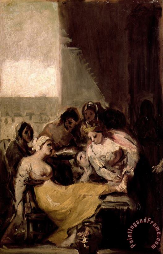 Goya Y Lucientes, Francisco Saint Isabel of Portugal Healing The Wounds of a Sick Woman Art Painting