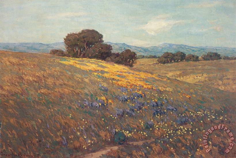 Granville Redmond Poppies And Lupines Art Painting