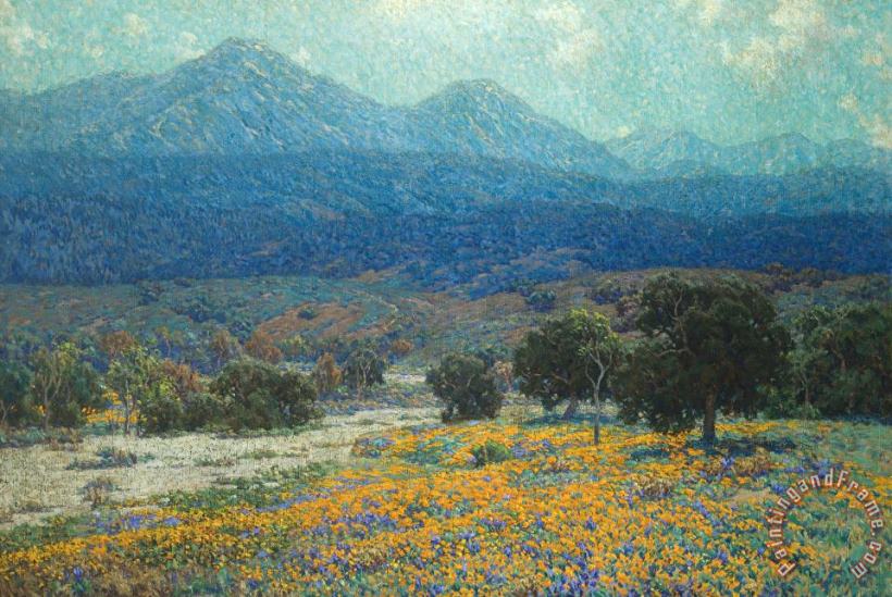 California Poppy Field painting - Granville Seymour Redmond California Poppy Field Art Print