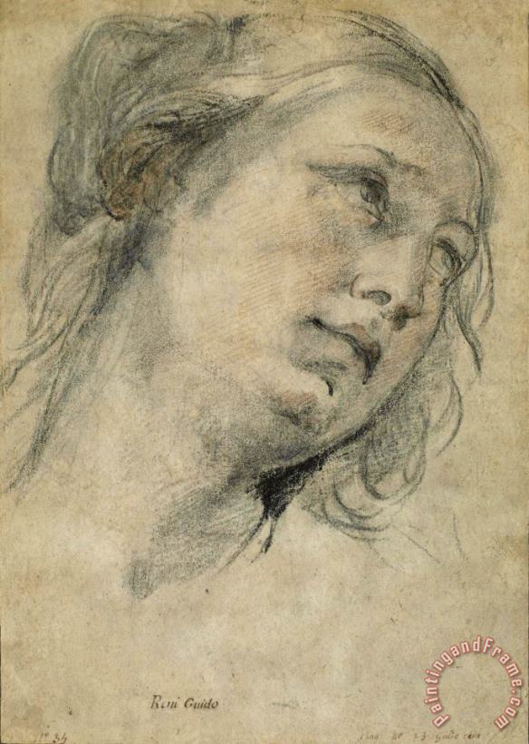 Guido Reni The Head of a Young Woman Looking Upward Art Print