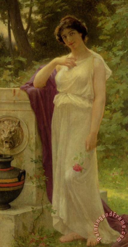 Guillaume Seignac Young Woman with a Rose Art Painting