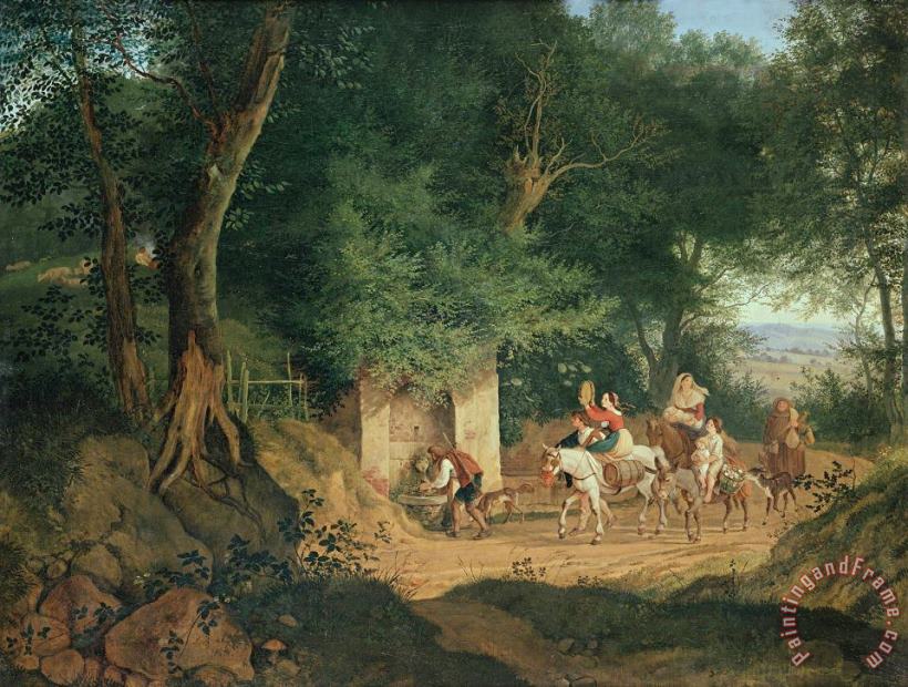 Gustav Karl Ludwig Richter Waldbrunnen Bei Ariccia Art Painting