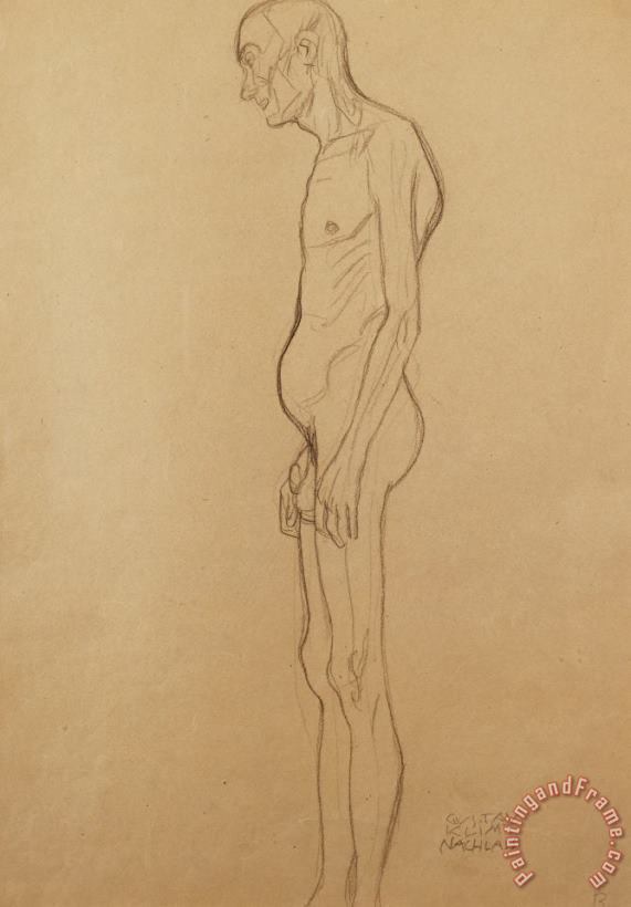 Nude Man painting - Gustav Klimt Nude Man Art Print