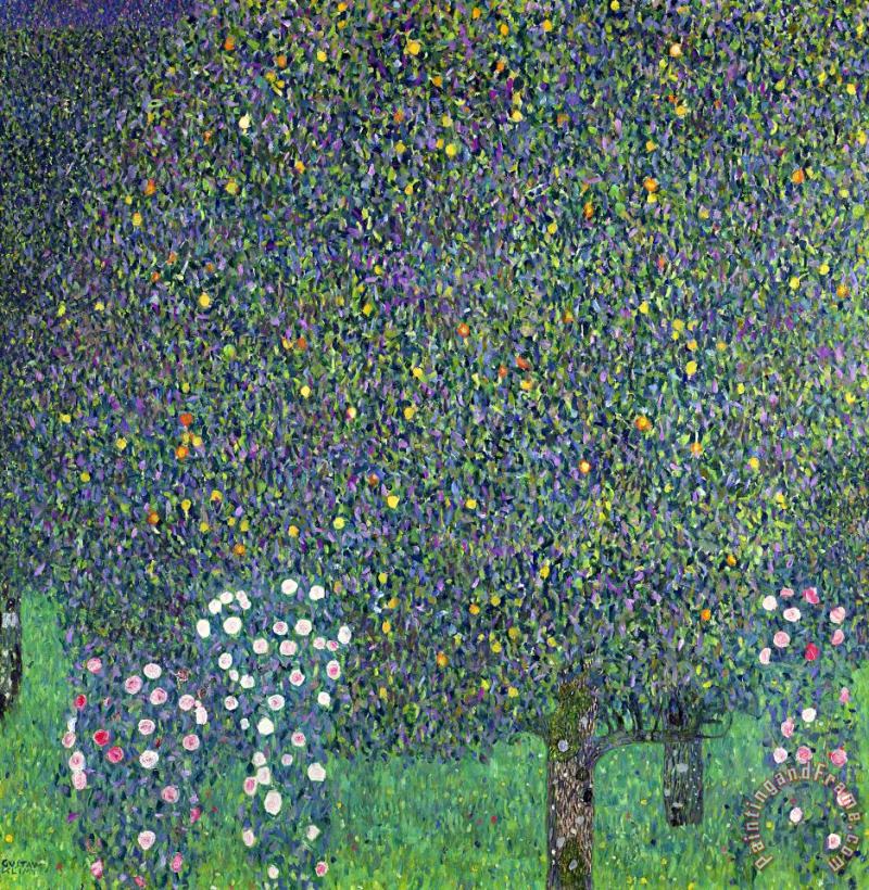 Gustav Klimt Roses under the Trees Art Print