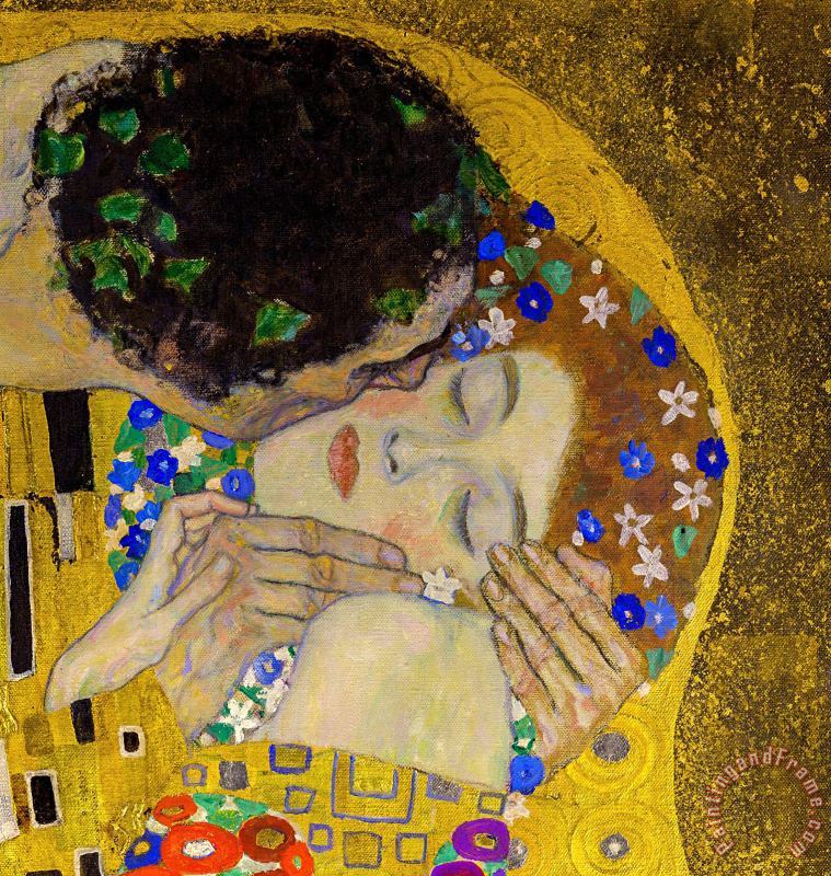Gustav Klimt The Kiss Art Painting
