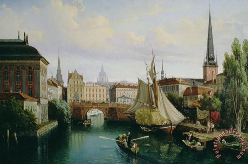 Gustav Palm View Of The Riddarholmskanalen Art Painting