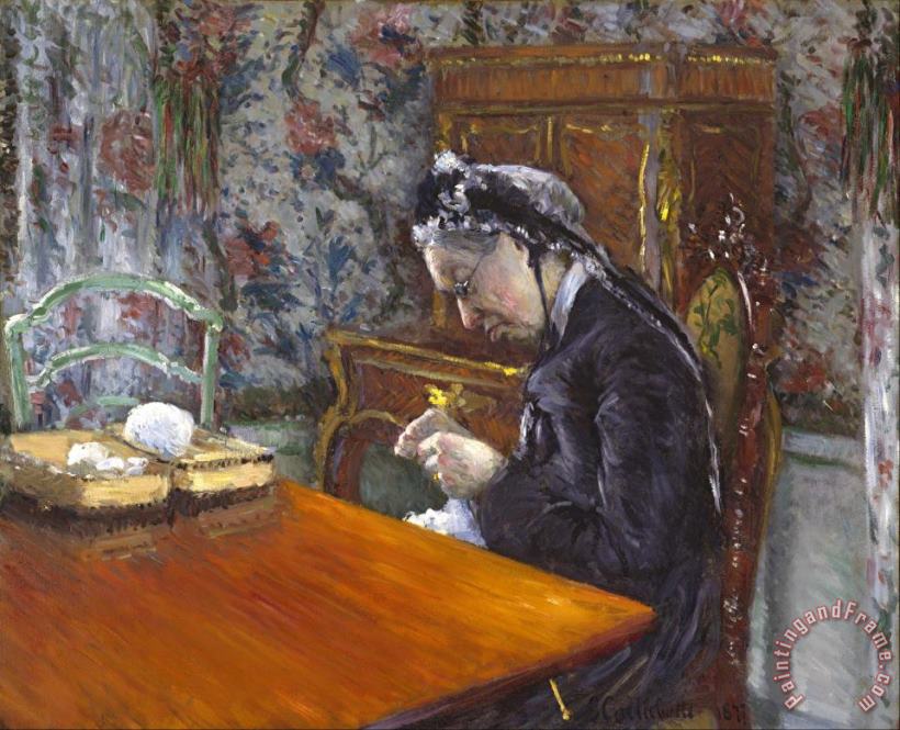 Gustave Caillebotte Mademoiselle Boissiere Knitting Art Print
