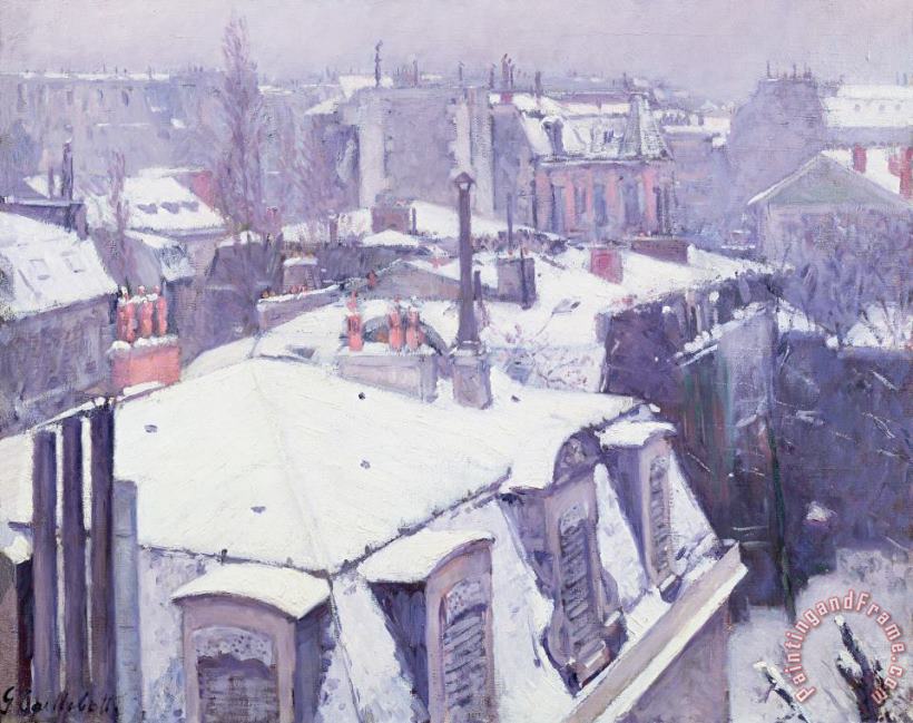 Gustave Caillebotte Roofs under Snow Art Print