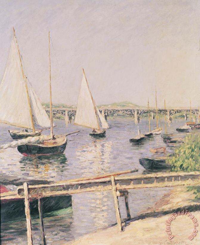 Gustave Caillebotte Sailing boats at Argenteuil Art Print