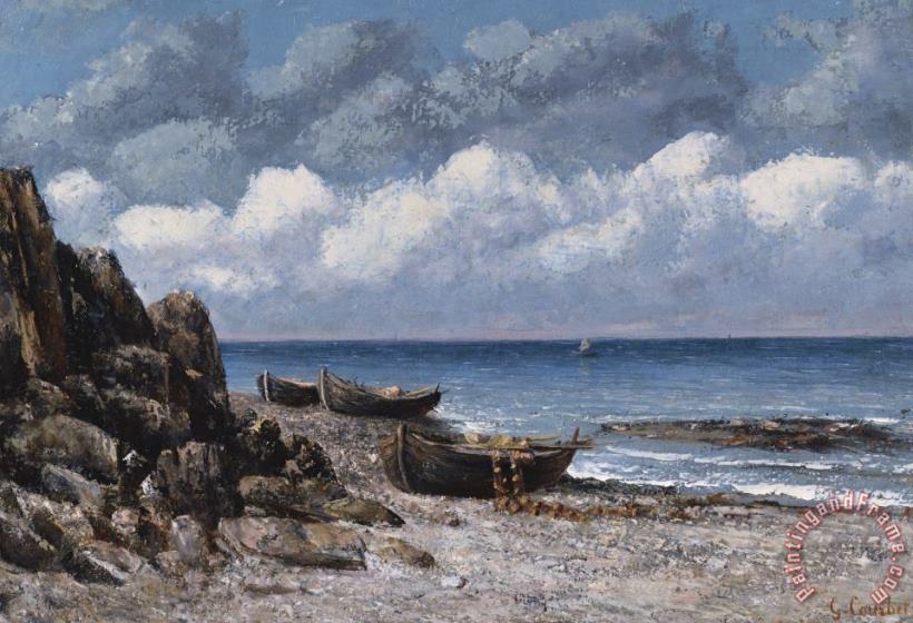 Gustave Courbet Boats At St Aubain Art Painting