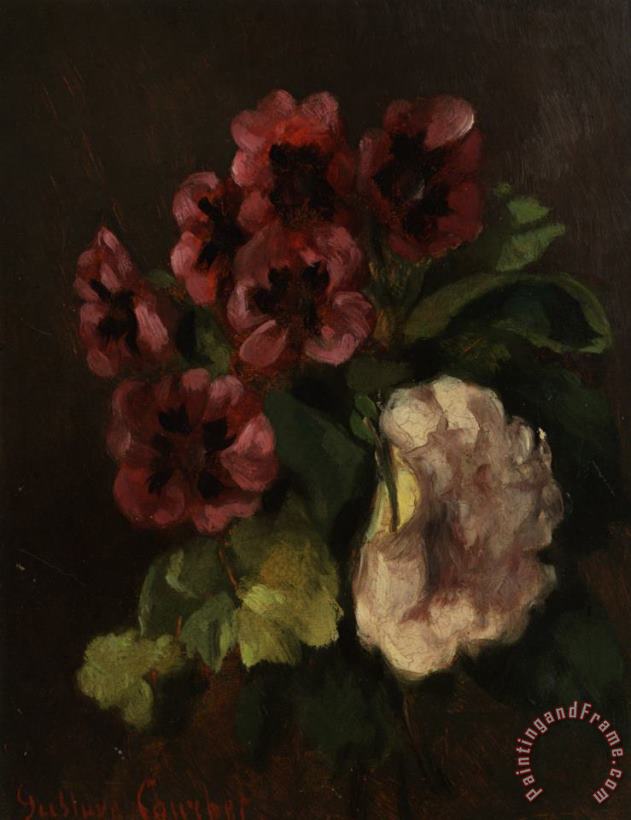 Gustave Courbet Bouquet De Fleurs Art Painting
