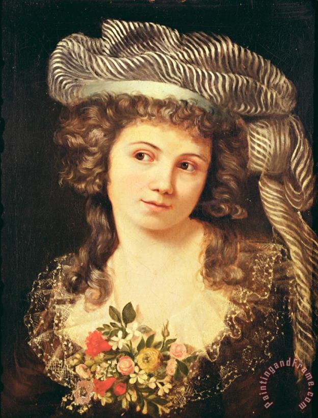 Gustave Courbet Portrait of a Young Woman in The Style of Labille Guiard (oil on Canvas) Art Painting