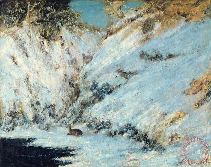 Gustave Courbet Snowy Landscape Art Painting