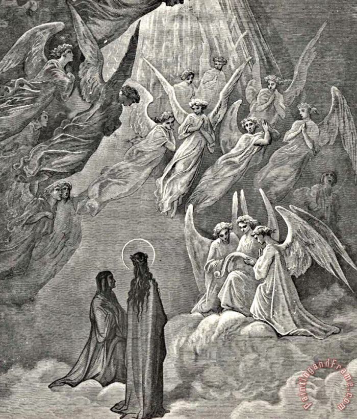 Gustave Dore Angels In Heaven Dante's Divine Comedy Illustration Art Print