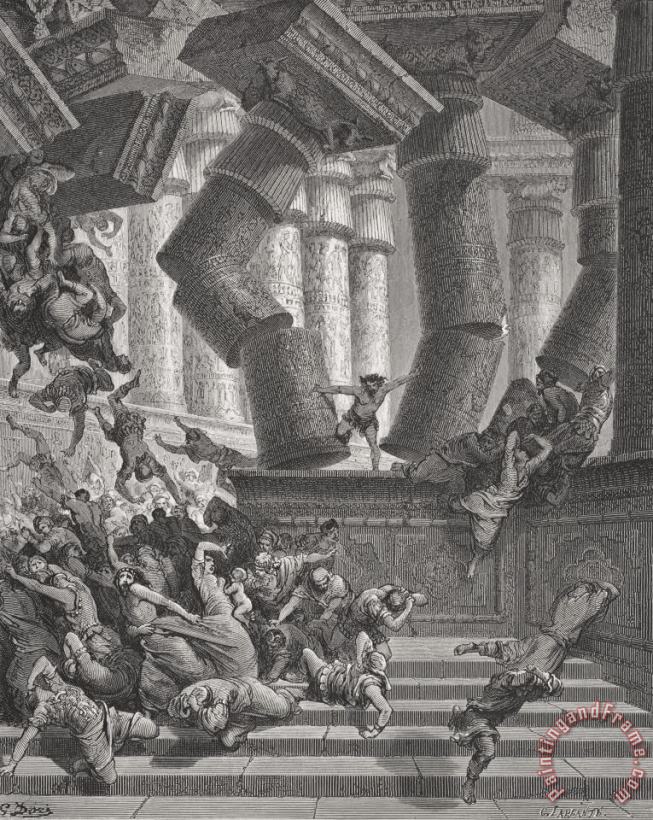 Death Of Samson painting - Gustave Dore Death Of Samson Art Print