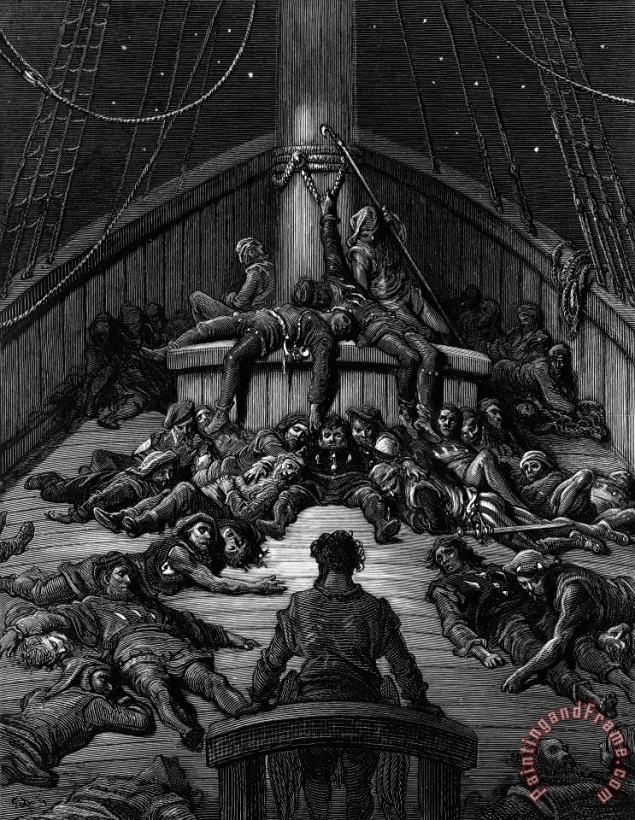 Gustave Dore The Mariner Gazes On His Dead Companions And Laments The Curse Of His Survival While All His Fellow Art Print