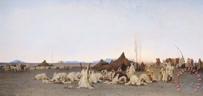 Evening Prayer in the Sahara painting - Gustave Guillaumet Evening Prayer in the Sahara Art Print