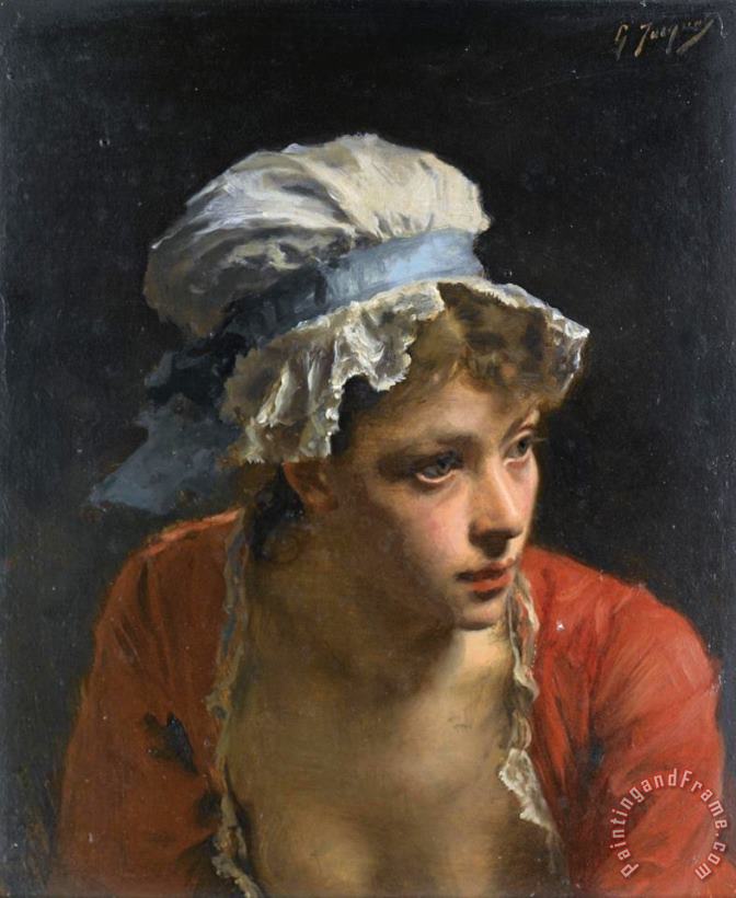 Gustave Jean Jacquet The Mob Cap Art Painting