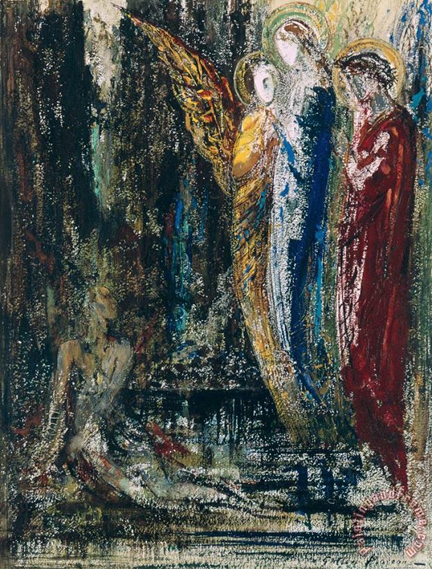 Gustave Moreau Job And The Angels Art Print