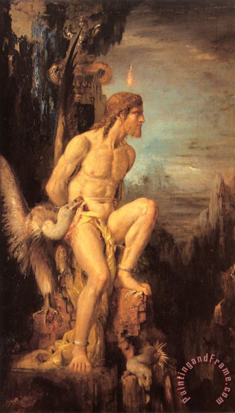 Prometheus painting - Gustave Moreau Prometheus Art Print
