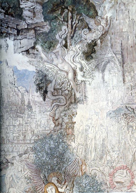 The Chimeras Detail painting - Gustave Moreau The Chimeras Detail Art Print