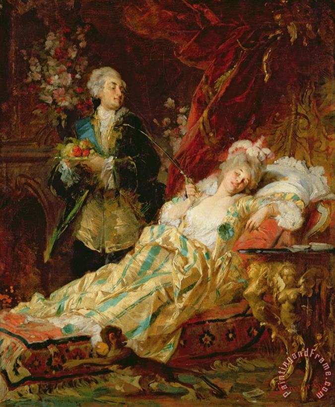 Gyula Benczur Louis XV and Madame Dubarry Art Painting