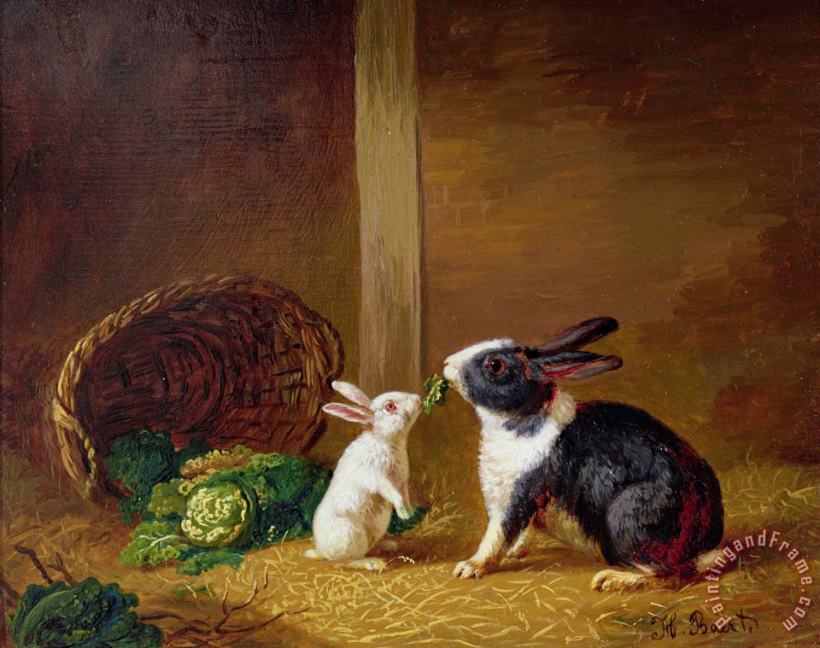 H Baert  Two Rabbits Art Painting