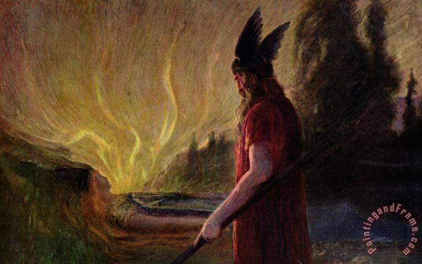 H Hendrich Odin leaves as the flames rise Art Print