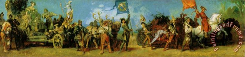 Hans Makart The Anniversary Parade Feast Wagen of The Hunt Art Painting