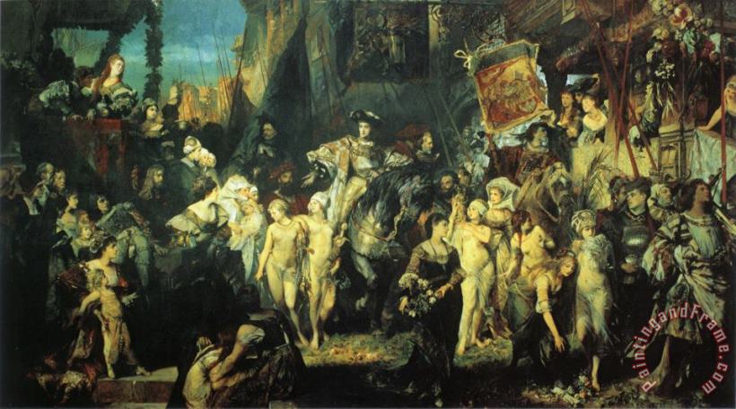 Hans Makart The Entry of Charles V Into Antwerp Art Painting