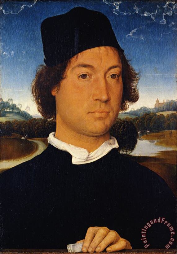 Portrait of an Unknown Man with a Letter painting - Hans Memling Memling Portrait of an Unknown Man with a Letter Art Print