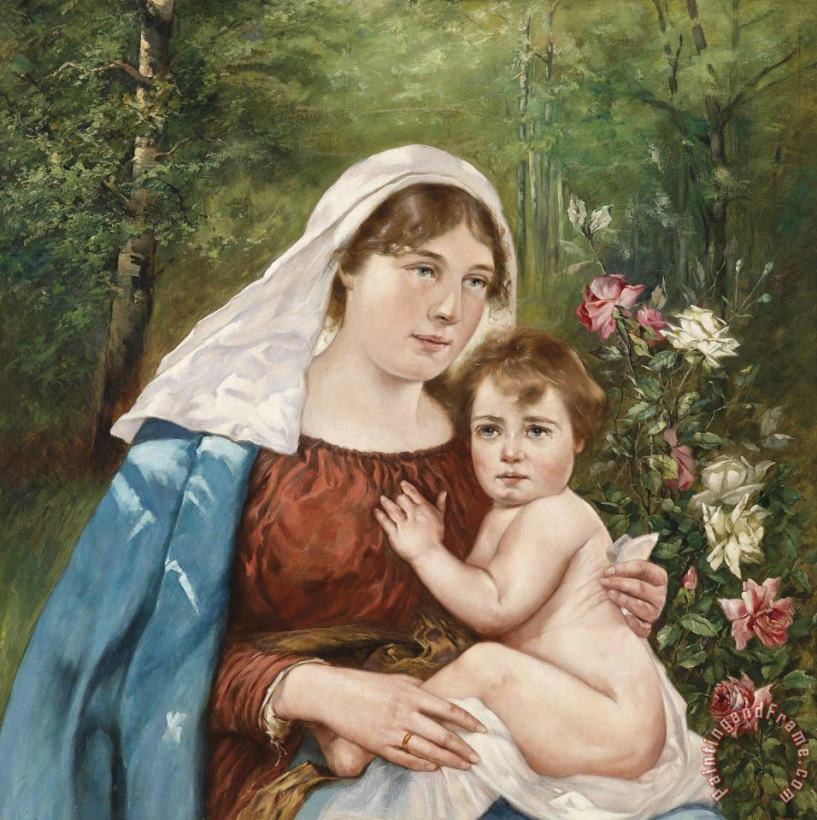 Hans Zatzka Madonna with Child Art Painting