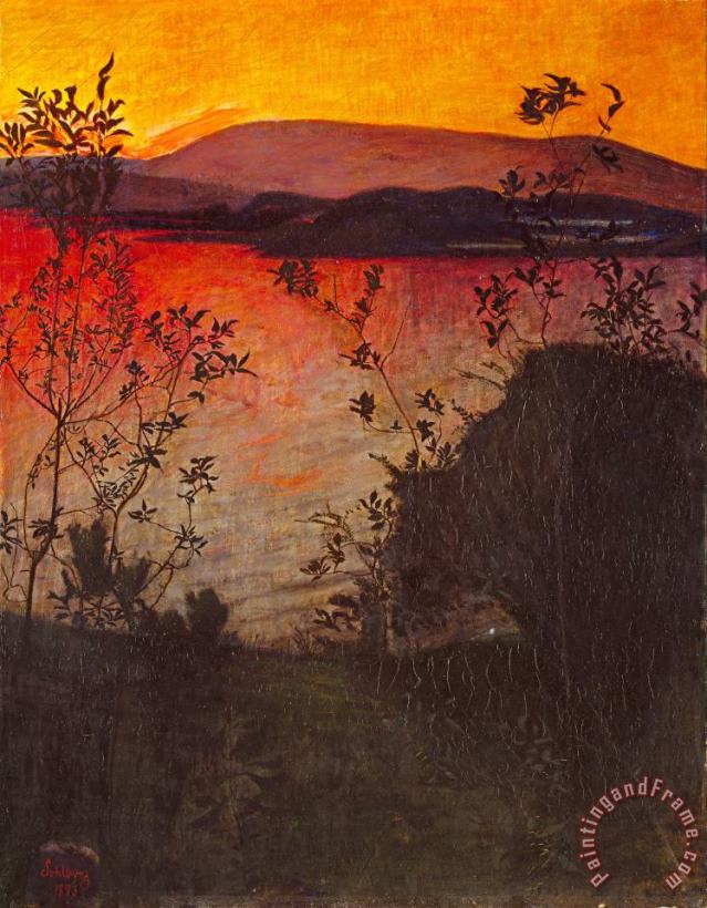 Harald Sohlberg Evening Glow Art Painting