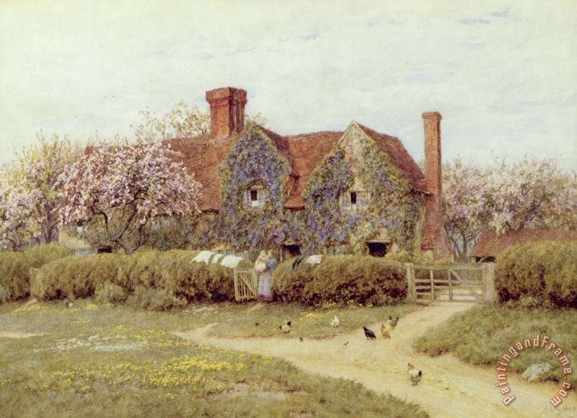 A Buckinghamshire House at Penstreet painting - Helen Allingham A Buckinghamshire House at Penstreet Art Print