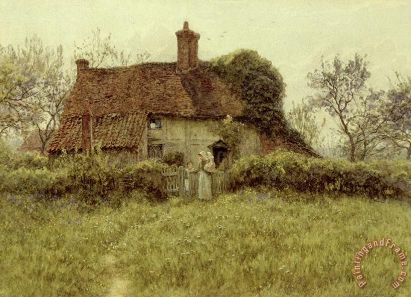 Helen Allingham A Cottage at Pinner Middlesex Art Print