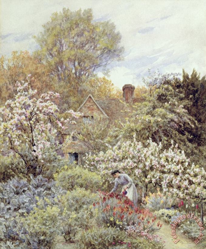 Helen Allingham A Garden in Spring Art Painting