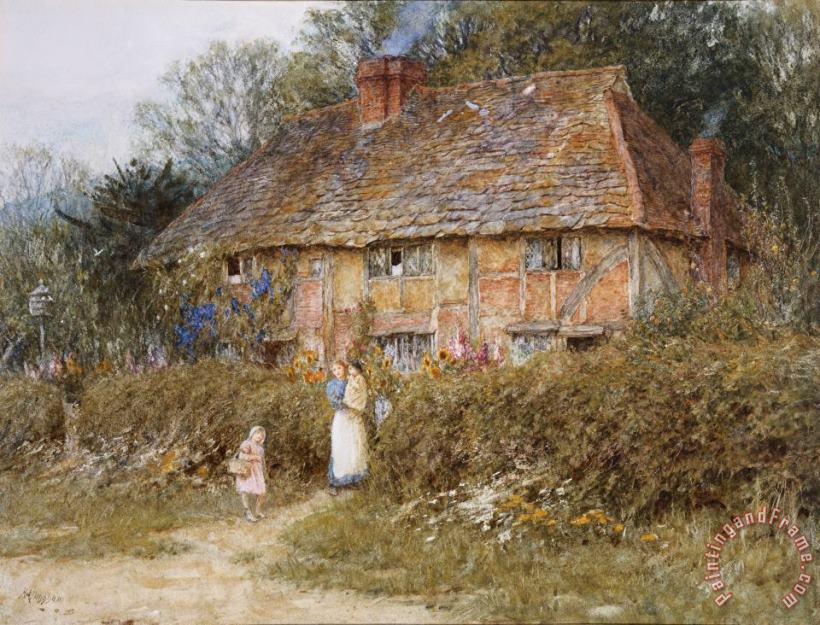 Helen Allingham An Old Surrey Cottage Art Painting