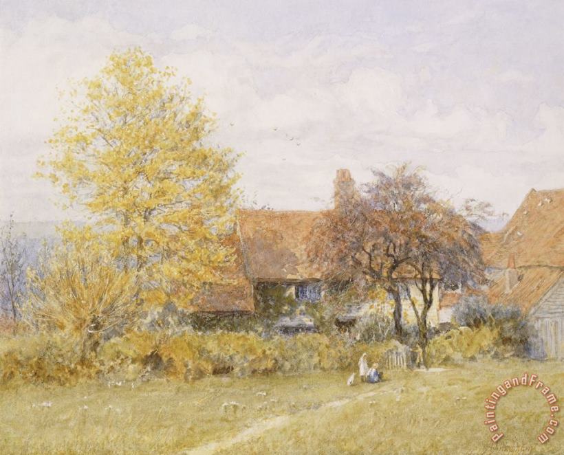 Old Wyldes Farm painting - Helen Allingham Old Wyldes Farm Art Print