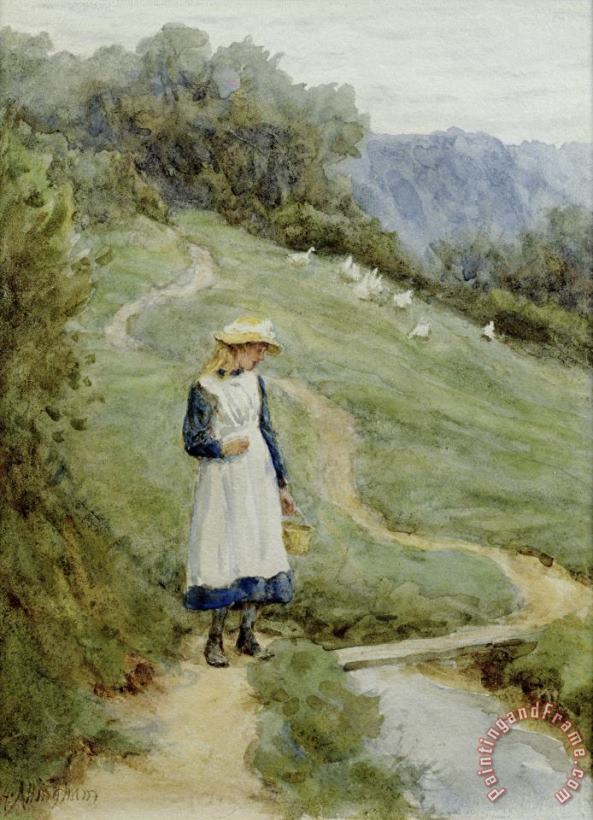 The Goose-Girl painting - Helen Allingham The Goose-Girl Art Print