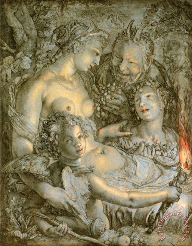 Hendrick Goltzius Sine Cerere Et Libero Friget Venus (without Ceres And Bacchus, Venus Would Freeze) Art Print