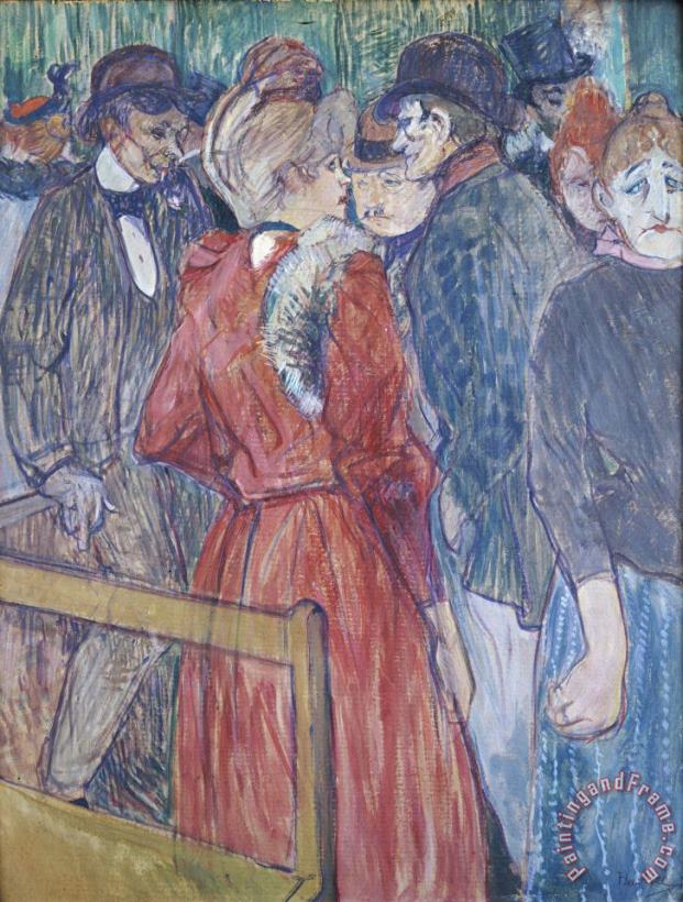 At The Moulin De La Galette painting - Henri de Toulouse-Lautrec At The Moulin De La Galette Art Print