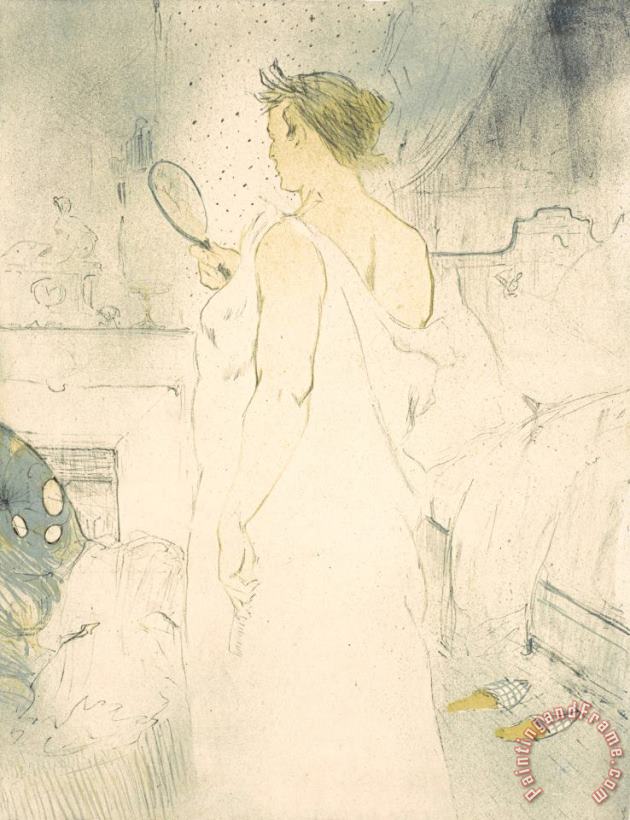Henri de Toulouse-Lautrec Femme a Glace La Glace a Main (woman with Mirror Mirror in Hand), From The Elles Series Art Painting