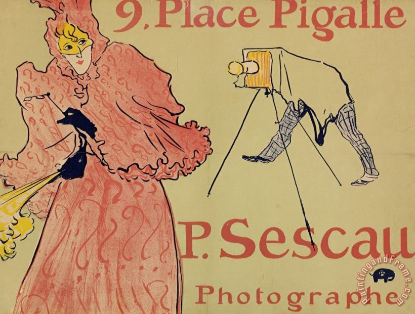 P. Sescau, Photographer painting - Henri de Toulouse-Lautrec P. Sescau, Photographer Art Print
