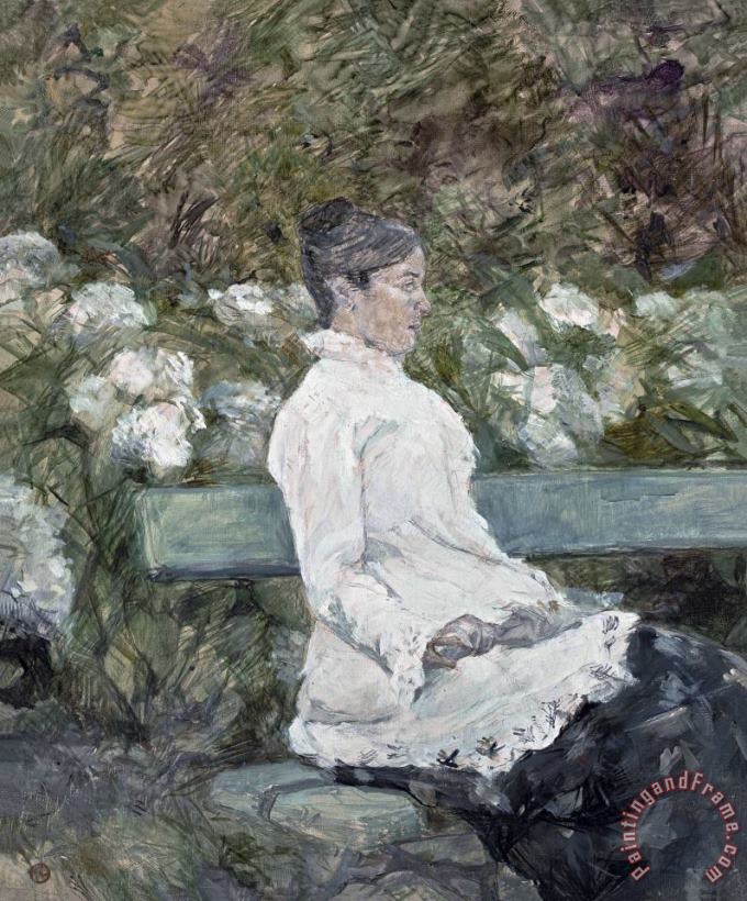 Henri de Toulouse-Lautrec Woman Seated on a Bench in a Park Art Painting