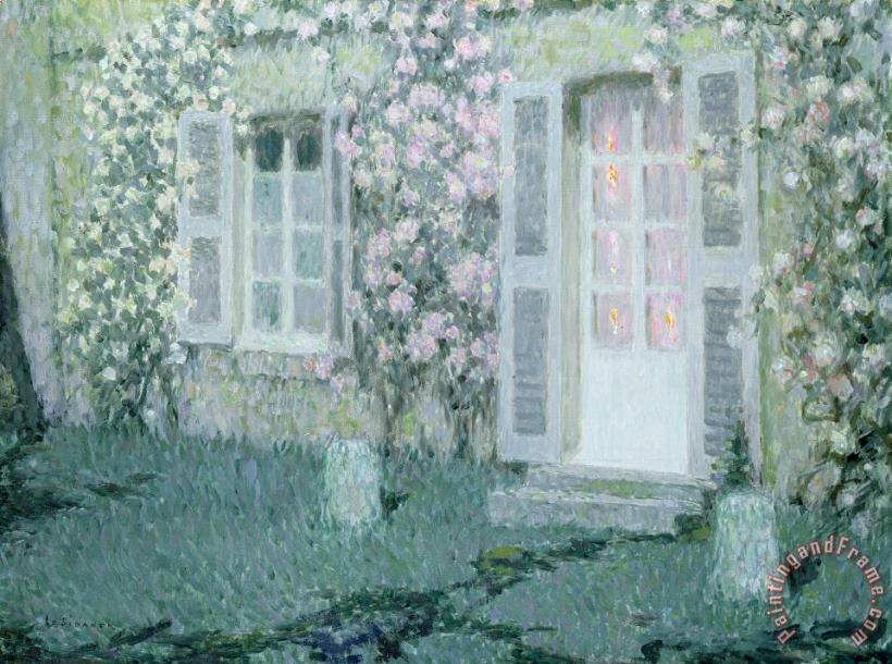 Henri Eugene Augustin Le Sidaner The House With Roses Art Painting