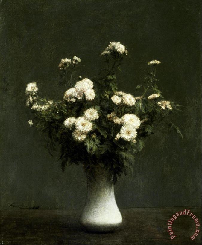 Henri Fantin Latour Vase of Chrysanthemums Art Painting